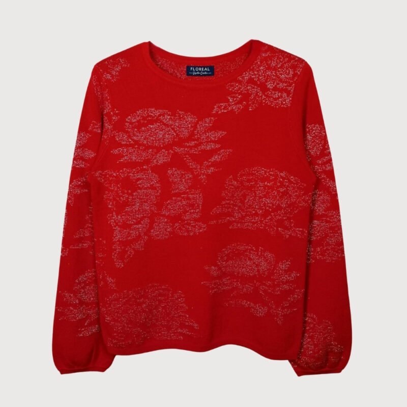 Lurex Plating Crew Neck Ladies Sweater