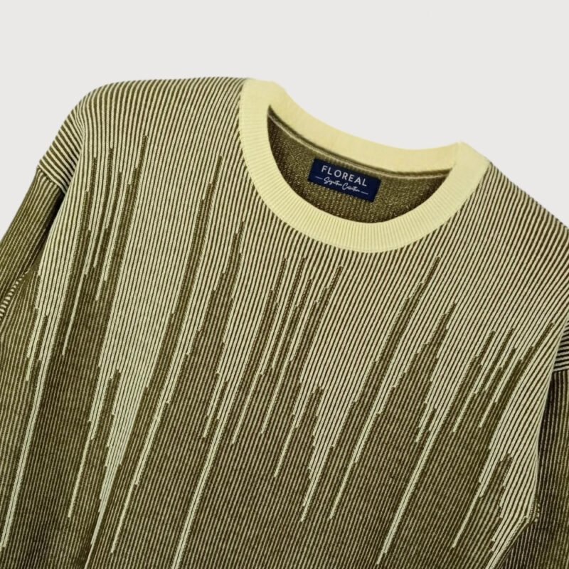 Abstract Stripe Cotton Jumper - Image 2