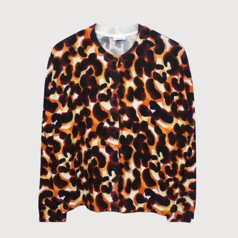 Abstract Animal Print Viscose Cardigan