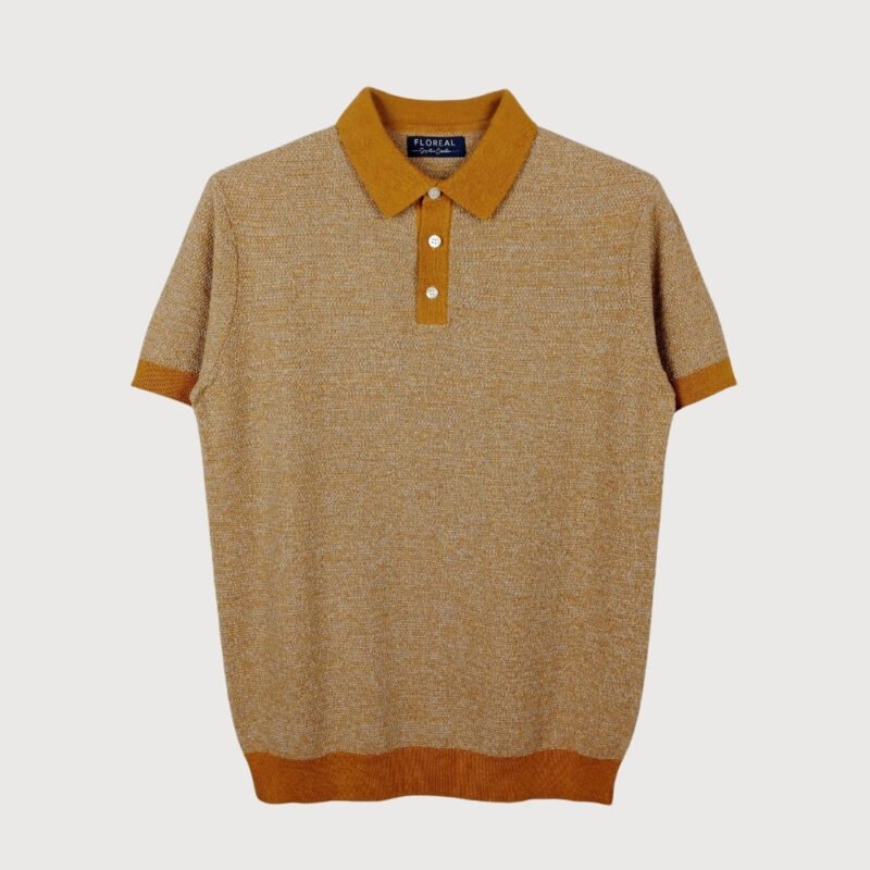 Textured Knit Short-Sleeved Polo
