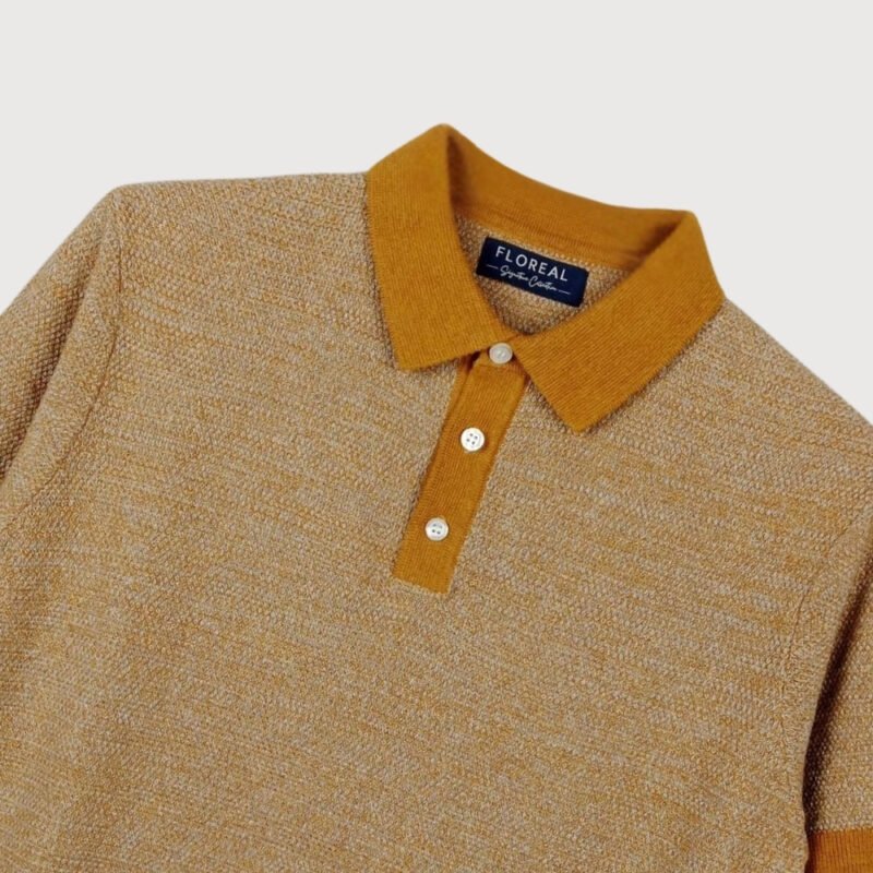 Textured Knit Short-Sleeved Polo - Image 2