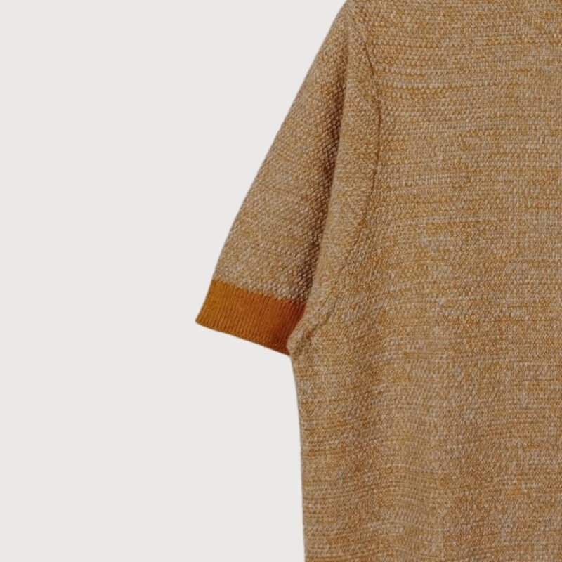 Textured Knit Short-Sleeved Polo - Image 3