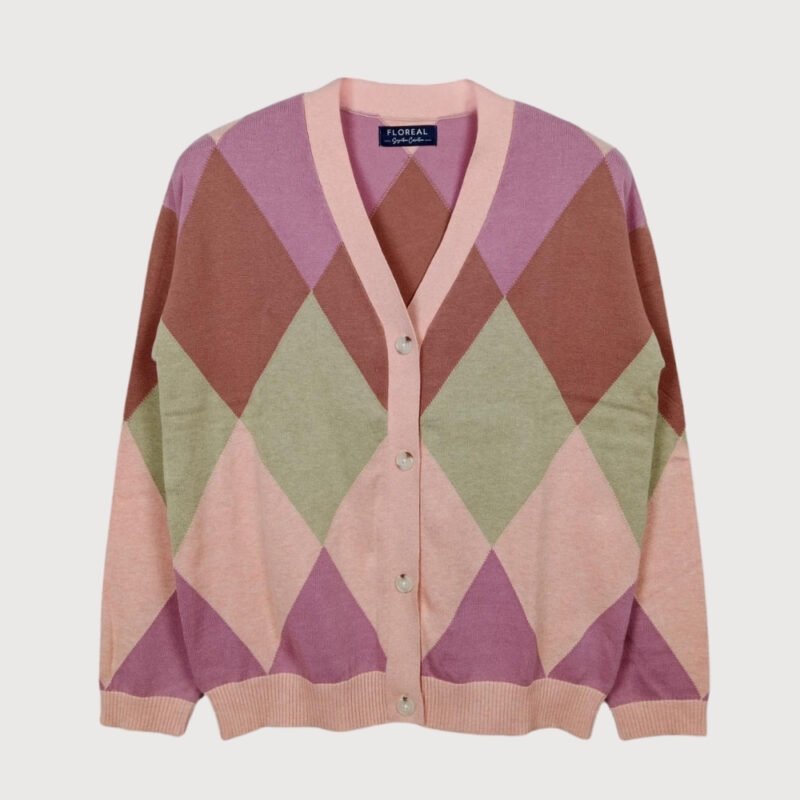 Argyle Button-Down Cardigan