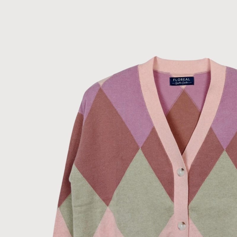 Argyle Button-Down Cardigan - Image 2