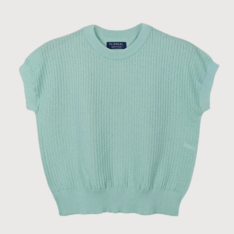 Textured Short-Sleeved Sweater