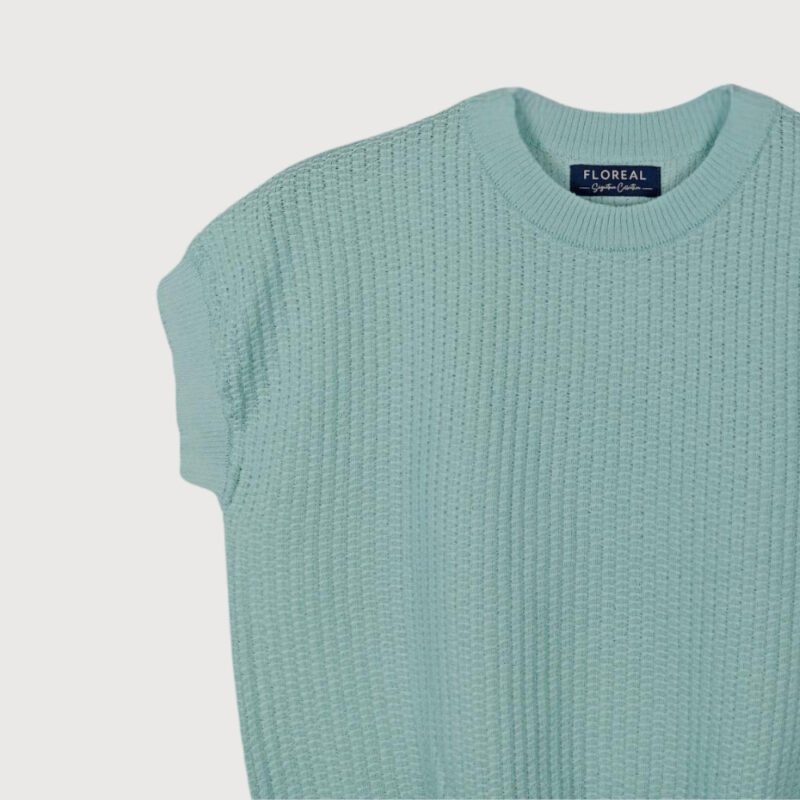 Textured Short-Sleeved Sweater - Image 2