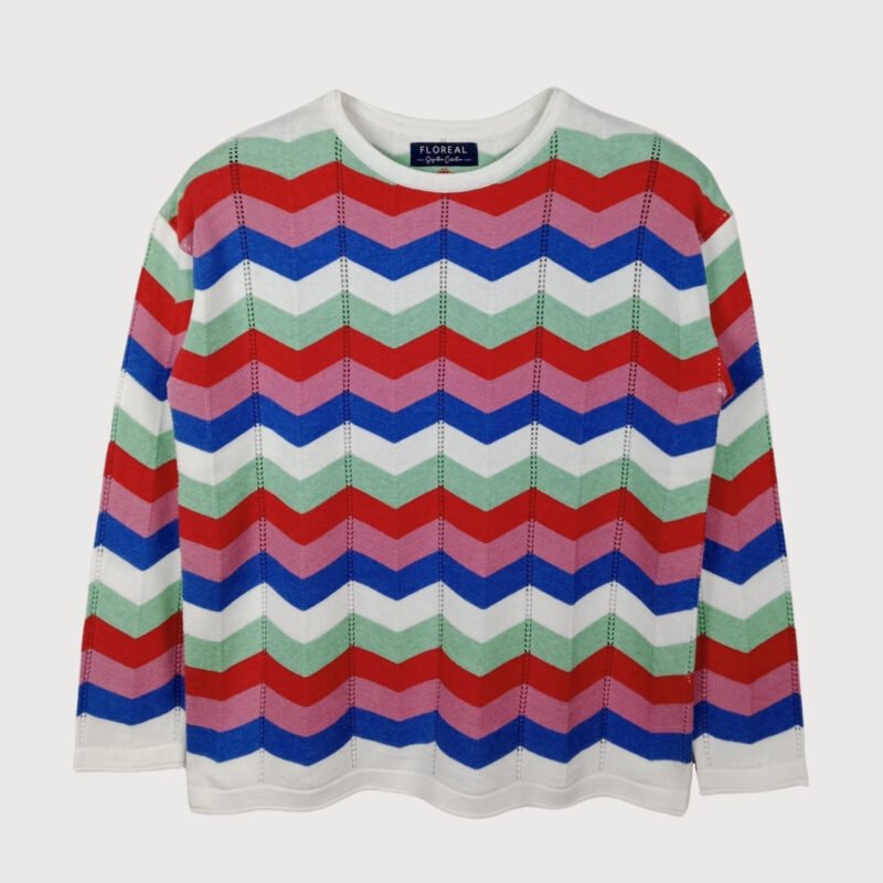 Multi-Color Chevron Knit Sweater