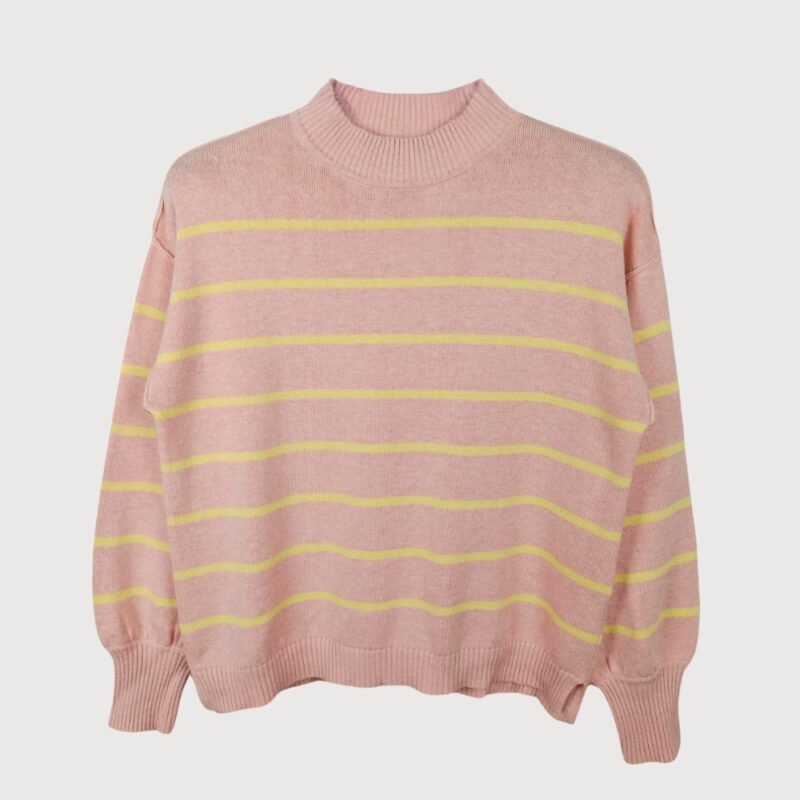 Pink & Yellow Striped Sweater