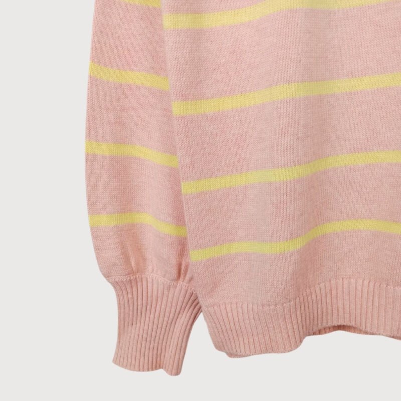 Pink & Yellow Striped Sweater - Image 3