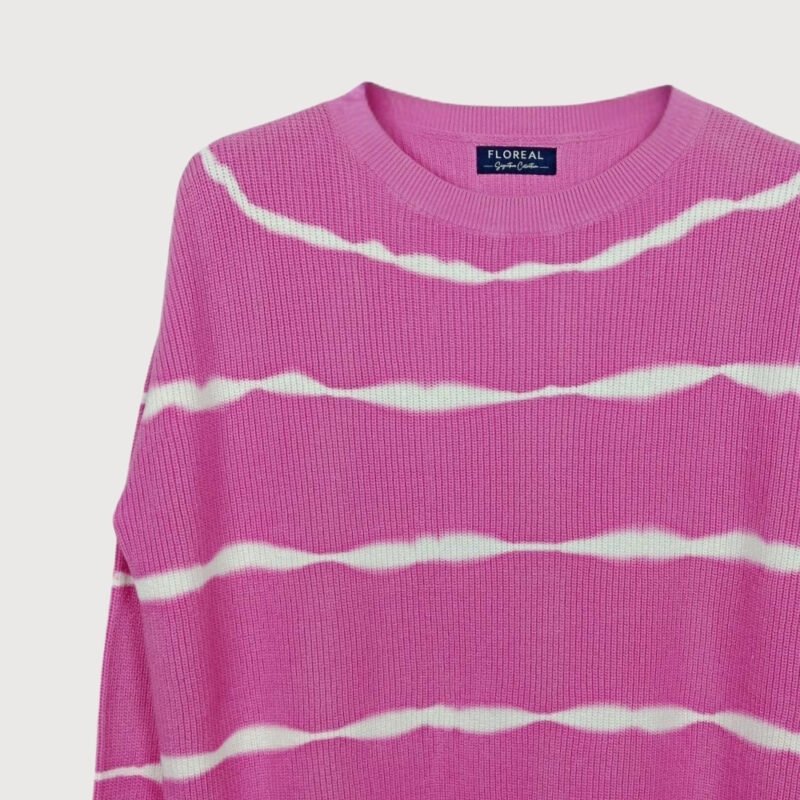 Tie-Dye Striped Crew Neck Sweater - Image 2