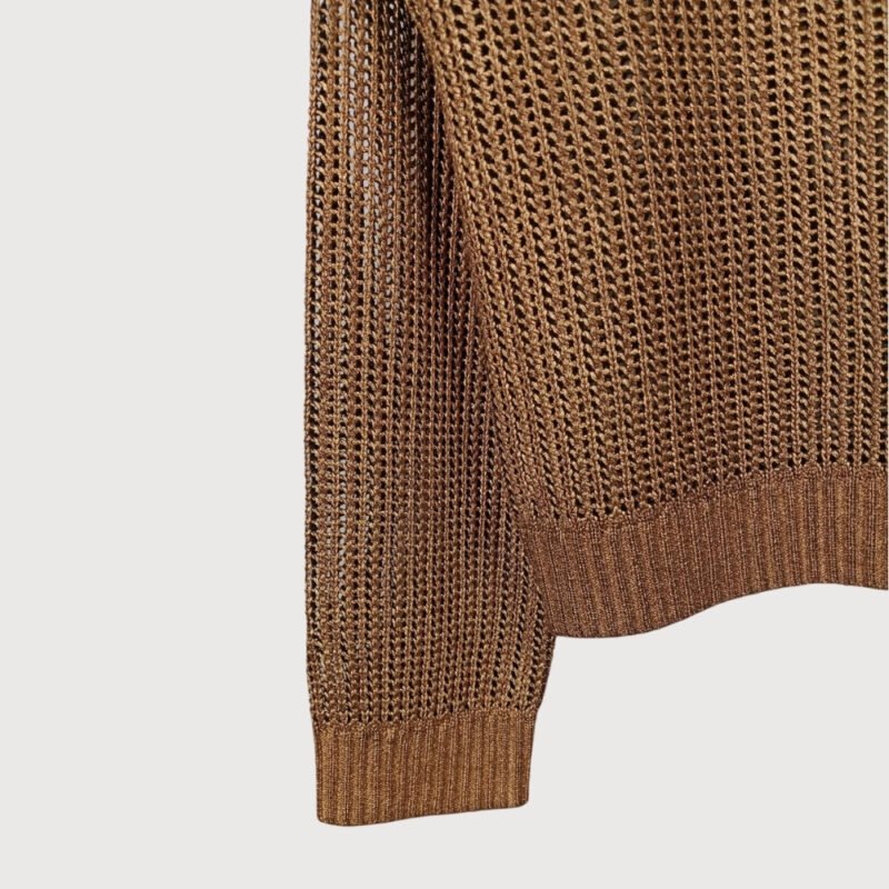 Open-Knit Crew Neck Sweater - Image 3