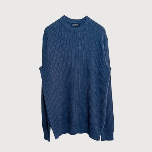 Ribbed Cotton Crew Neck Sweater