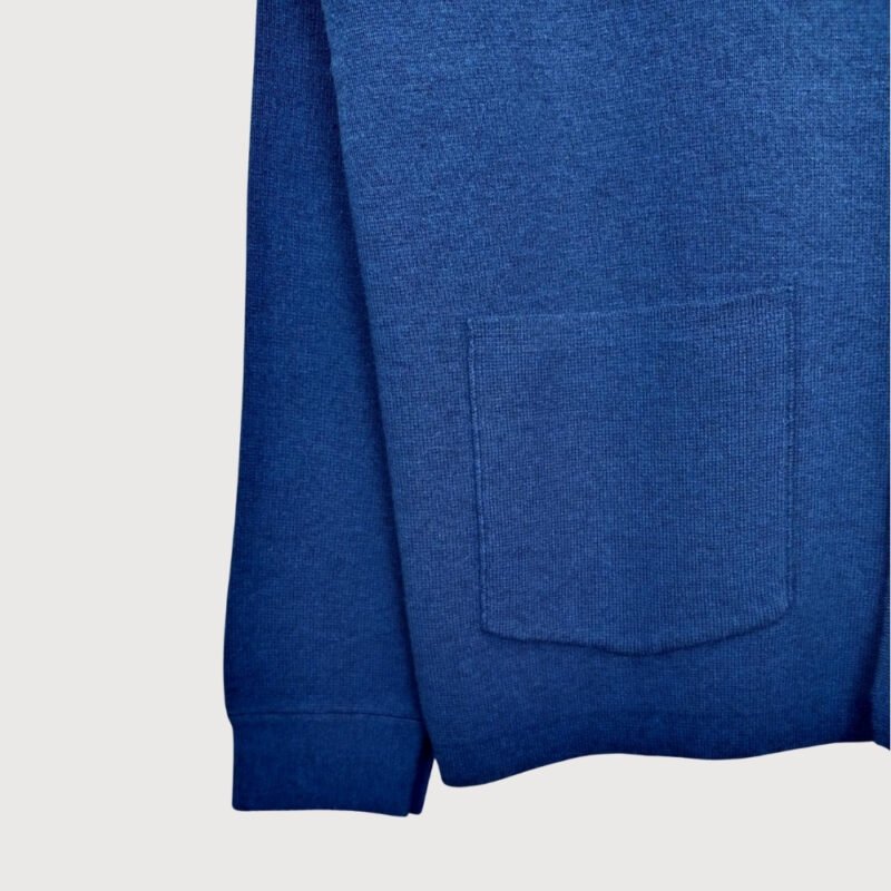 Blue Cotton Knit Chore Jacket - Image 3