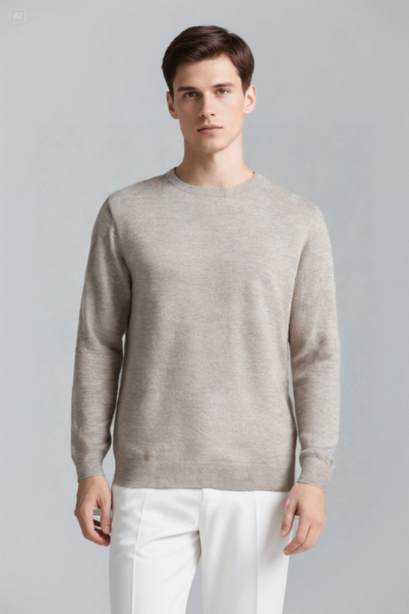Linen Crew Neck Sweater - Image 4
