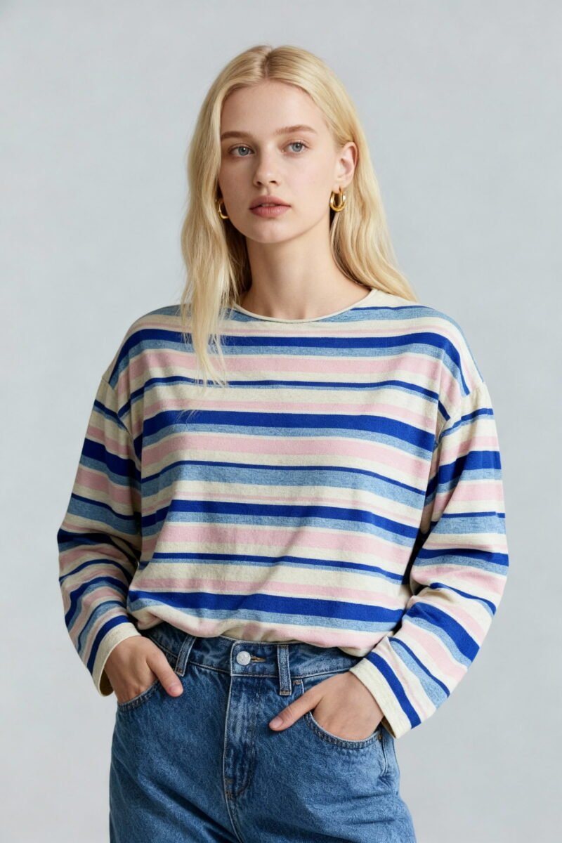 Multi-Stripe Crew Neck Sweater - Image 3