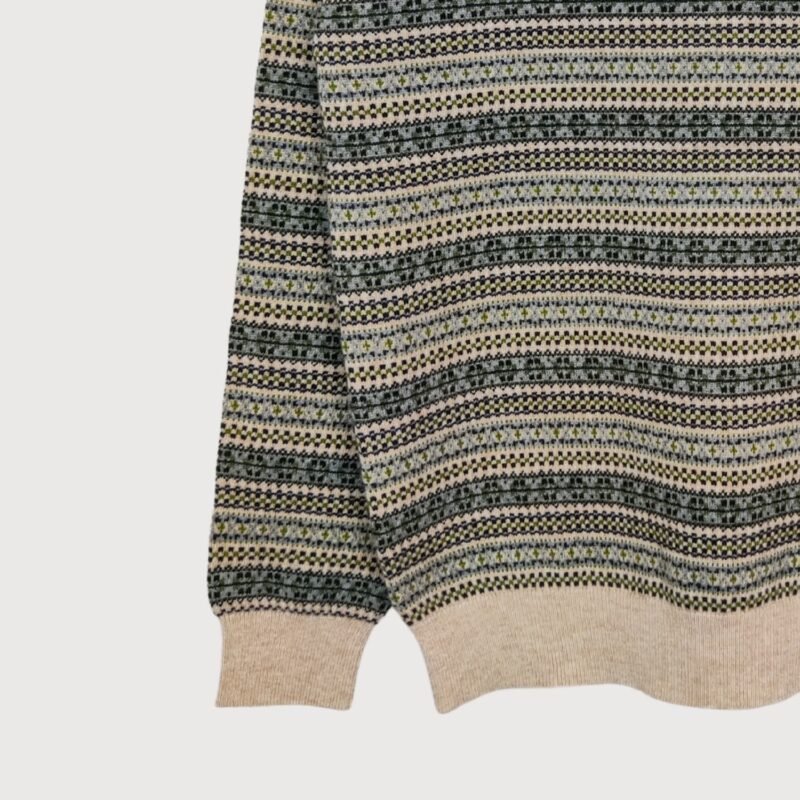 Classic Jacquard Striped Crew Neck Sweater - Image 3