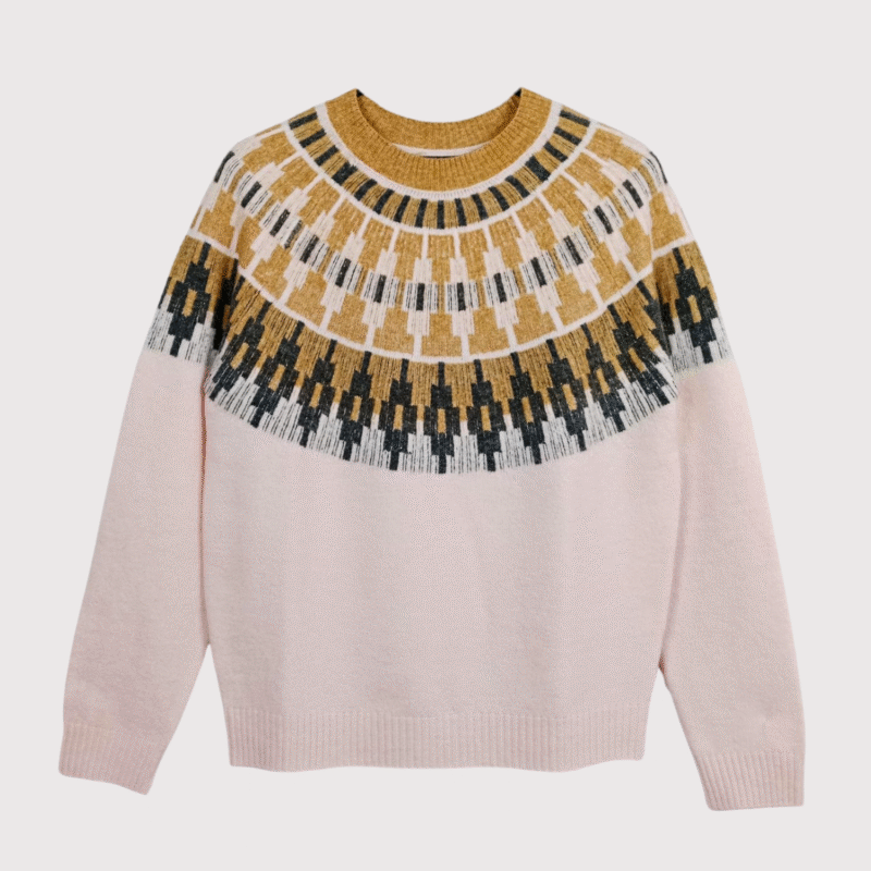 Ladies Fair Isle Crew Neck Sweater