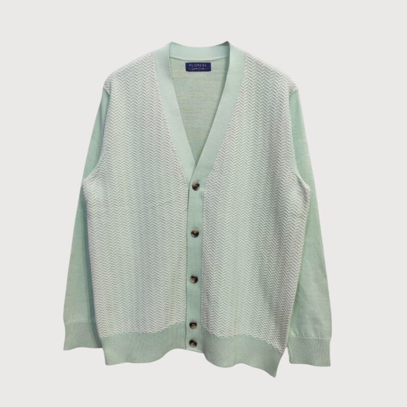 Men’s Sage Green Textured Cardigan