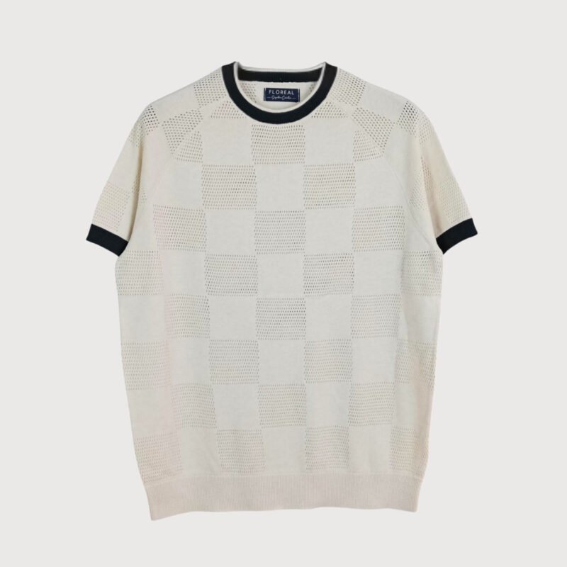 Men’s Square Geometric Pointelle Knit Tee