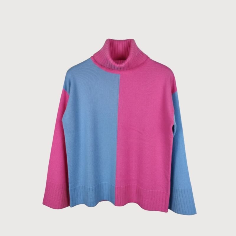 Women’s Dual-Tone Colorblock Turtleneck Sweater