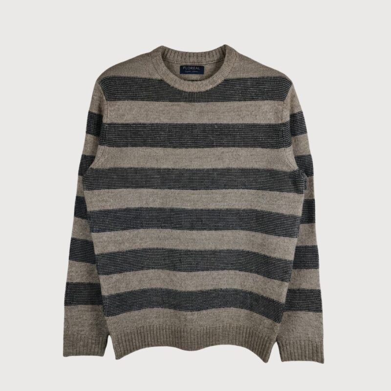 A Ribbed Crewneck Knit Sweater